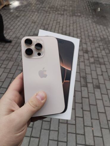 Apple iPhone: IPhone 16 Pro, 128 GB, Desert Titanium, Zəmanət, Simsiz şarj, Face ID — 1