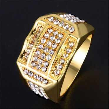 золотое кольцо мужское: Мужское кольцо, бижутерия, подходит для всех мужчин, крутая вставка