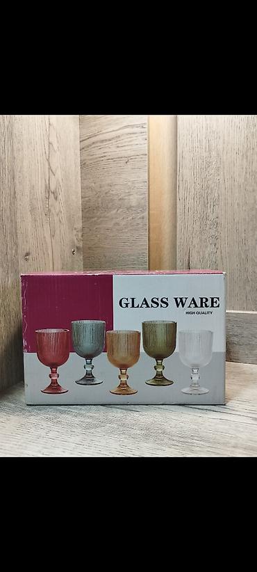 стеклянные бутыли для вина: Набор бокалов GLASS WARE - Комплектация: 6 бокалов на ножке - — 1