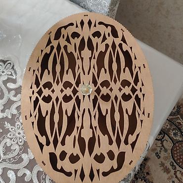 Qab-qacaq və mətbəx ləvazimatları: Taxta əl işı dessert/qəlyanaltı qabı – qapaqlı - Material: ağac — 1