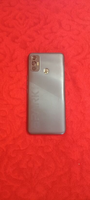 кабель type c type c бишкек: Tecno Spark 7, Б/у, 32 ГБ, цвет - Черный, 2 SIM