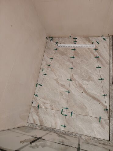 Plitə işləri: Peşəkar kafel-metlax və mərmərə bənzər porselen plitələrin döşənməsi — 22