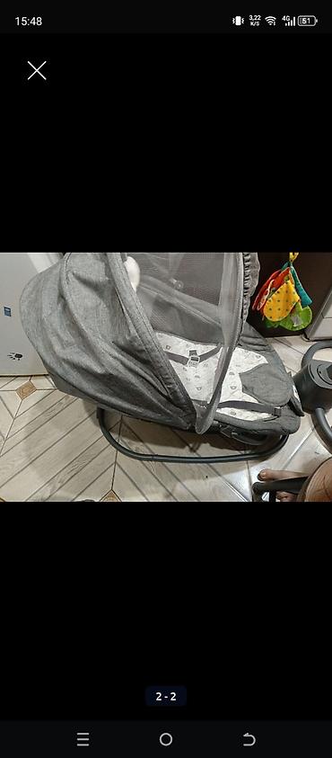 качан: Электро люлька для малышей до года, трансформер с сеткой качает — 1