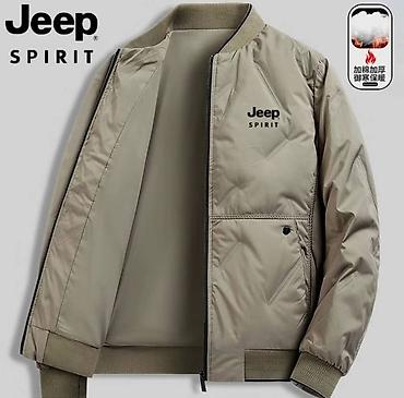 Эркектер кийими: Подростковая утеплённая бомбер‑куртка Jeep Spirit - Цвет: светло‑хаки — 1