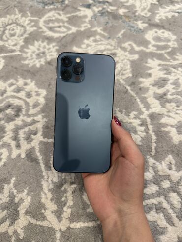 Apple iPhone: IPhone 12 Pro, Б/у, 128 ГБ, Pacific Blue, Защитное стекло, Чехол, Коробка, 74 %