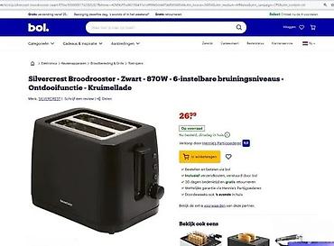 Tosteri: SilverCrest toster za hleb – crni, 870 W - Dve široke slot-otvore za — 4