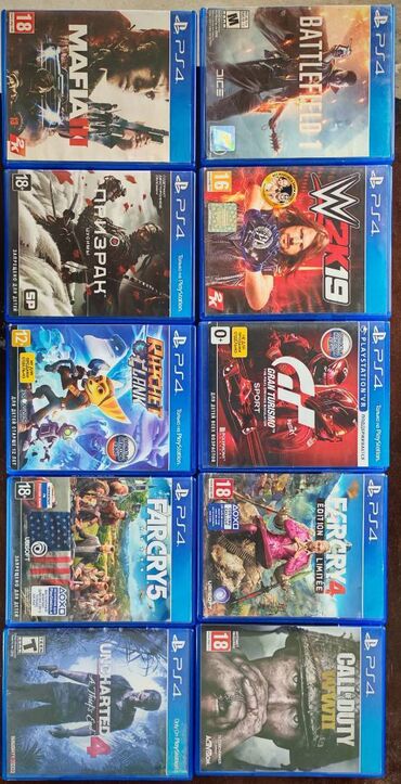 CD, DVD disklər və kassetlər: Ps4 oyun diskləri. Battlefield 1. - 25 azn Ratchet Clank-20 azn Mafia