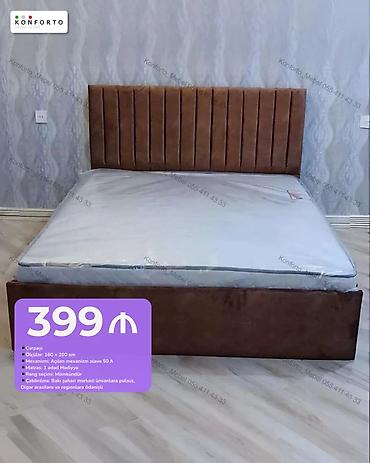 Çarpayı – 160 x 200 sm - Başlıq və bortları şaquli tikişli, yumşaq