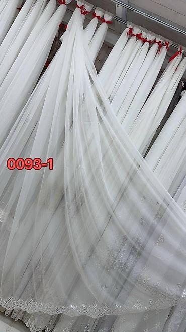 ipək parca: Tül pərdə – model 0093 seriyası - Material: incə, işıqlı tull (yarı — 4
