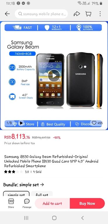 Samsung: Samsung galaksi Gti 8530 ispravan telefon radi na sve mreze,stanje se — 9