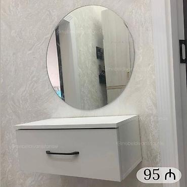 Komodlar: Minimalist asma tualet masası dəsti - Divara bərkidilən ağ rəngli — 1