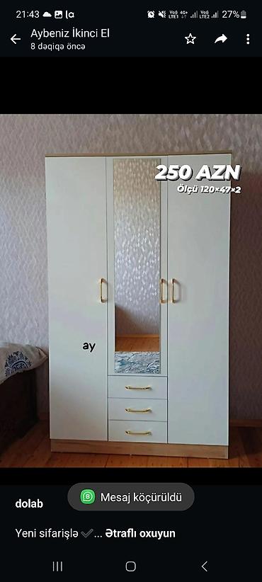 *dolab* Yeni sifarişlə ✔️ Ölçü 120×47×2, rəng seçimi var 😍 Qiymət lalafo.az -da *dolab* Yeni sifarişlə ✔️ Ölçü 120×47×2, rəng seçimi var 😍 Qiymət