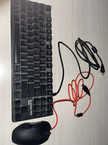 клавиатура и мышка: Игровая механическая клавиатура ( синие свечи) Игровая проводная