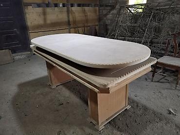 stul satilir: Oval formalı açılıb-bağlanan masa üstü - Material: MDF/taxta kompozit — 4