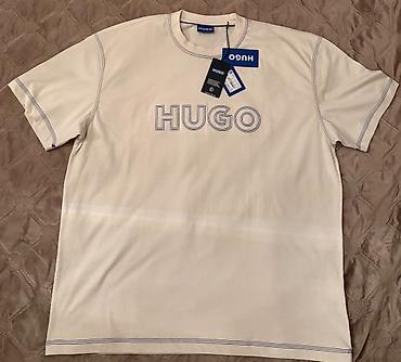 Футболки: Мужская футболка, Hugo Boss, XL, цвет - Бежевый — 1