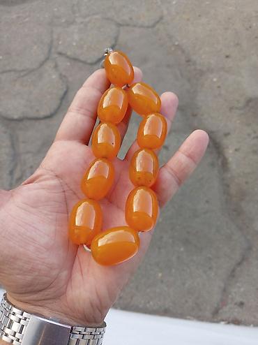 10 ml ətir qabi: Kəhrəba rəngli təsbeh - Material: Parlaq, bərabər tonlu — 1