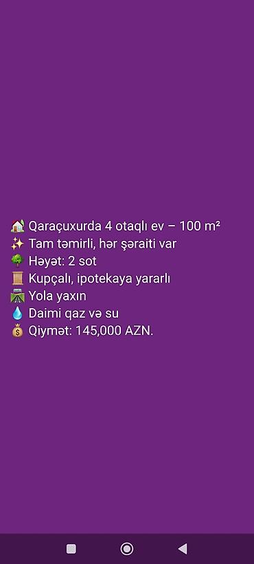 ipoteka ev: Qaraçuxur qəs. 4 otaqlı, 100 kv. m, Kredit var, Yeni təmirli — 2