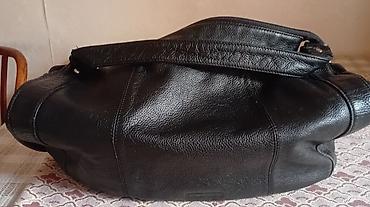 Çantalar: Qara dəri çiyin çantası - Material: qalın, teksturalı qara dəri — 3