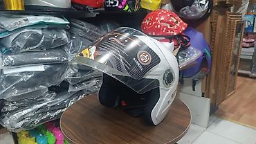 moto 80cc: Açıq vizorlu motosiklet dəbilqəsi 1-ci şəkildəki ağ rəng kaska 30-azn — 7