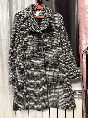 мужское зимнее пальто с капюшоном: Пальто, Бушлат, Осень-весна, Овечья шерсть, По колено, Двубортная модель, M