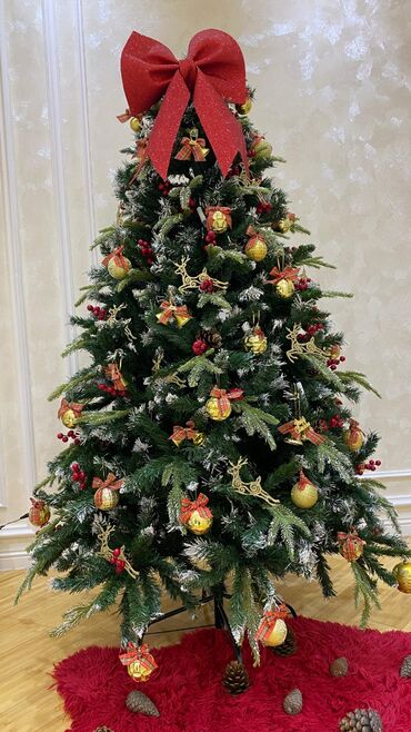 Yeni il ağacları: Tam bəzədilmiş süni Yeni il şam ağacı seti - Realistik sıx budaqlar — 2