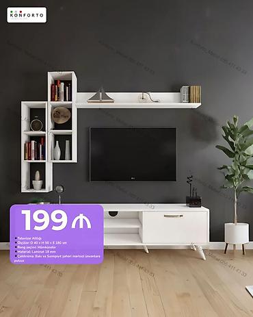 Televizor altlığı və asma rəf-seti - Ölçü: Dərinlik 40 sm × Hündürlük