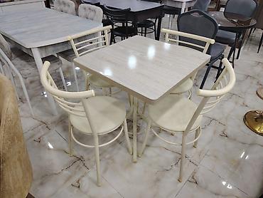 kafe stul: Mətbəx üçün, Yeni, Açılmayan, Kvadrat masa, 4 stul — 2