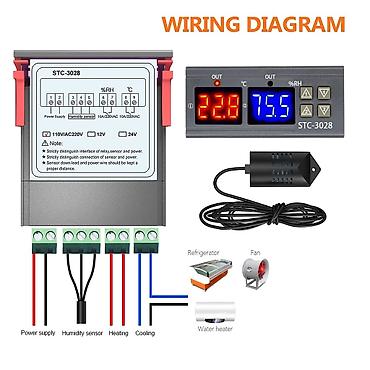 Kənd təssərüfatı avadanlığı: Istilik və nəmişlik tənzimləyici " stc-3028 " termo higro regulyator — 2