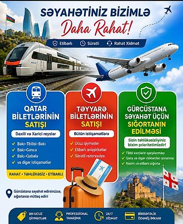189 yuk dashima: Təyyarə və Qatarlara bilet satışı təşkil olunur. İstər ölkədaxili — 3