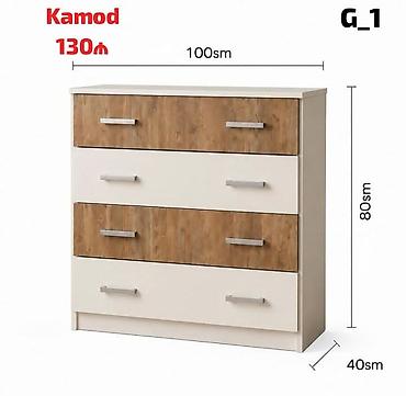 zal ucun mebel: Kamod – G_1 model Ölçülər: - En: 100 sm - Hündürlük: 80 sm - — 1