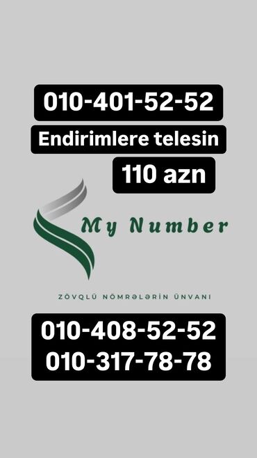 SİM-kartlar: Nömrə: ( 010 ) ( 104015252 ), Yeni