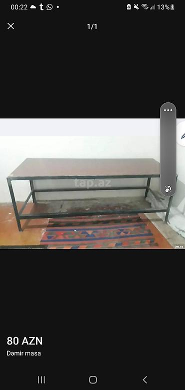 balkon ucun stol: Dəmir masa - Material: möhkəm metal karkas, üst hissə düz və geniş — 1