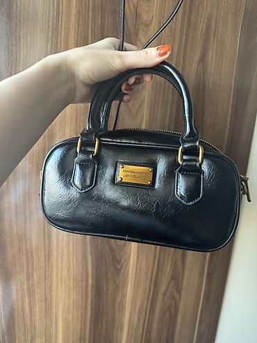 Çantalar: Qadın çantası – mini model, qara rəng - Material: süni dəri — 2