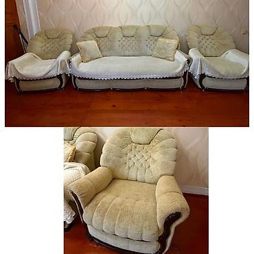 ofis stol stullari: ((2816))*Asya* Qiymet.150 azn Divan ve iki kresli. Divan açilir yataq — 1