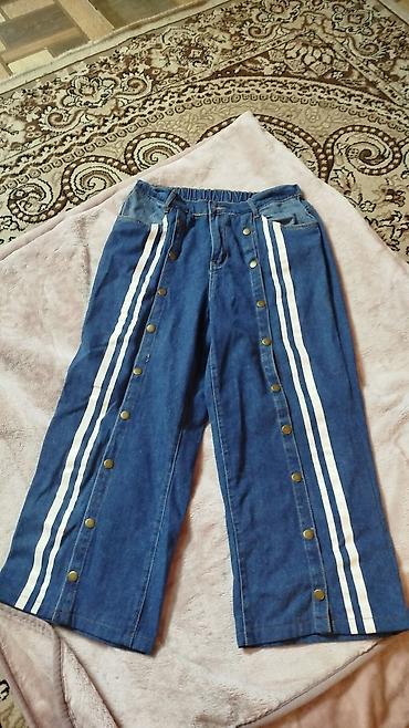 Cinslər: Denim idman üslublu şalvar - Material: mavi cins parça - Kəsim — 1
