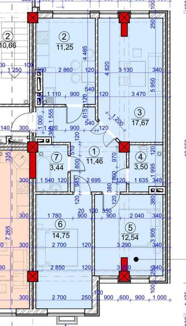 Продажа домов: 3 комнаты, 77 м², Элитка, 3 этаж, ПСО (под самоотделку)