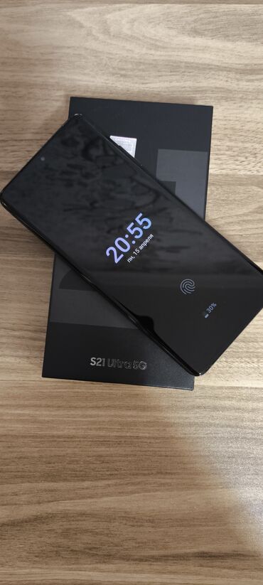 Samsung: Samsung Galaxy S21 Ultra 5G, 256 ГБ, цвет - Черный, Отпечаток пальца, Беспроводная зарядка, Две SIM карты