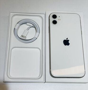 IPhone 11, Новый, 128 ГБ, Белый, Кабель, Коробка, 100 %