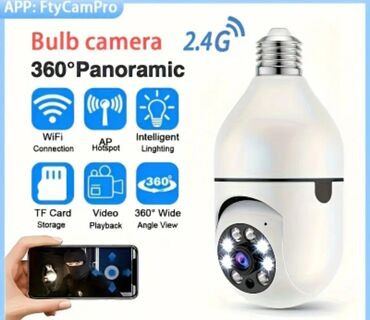 Videomüşahidə: Nəzarət kamerası. Lampa tipli nəzarət kamerası. Smart kamera. Wifi