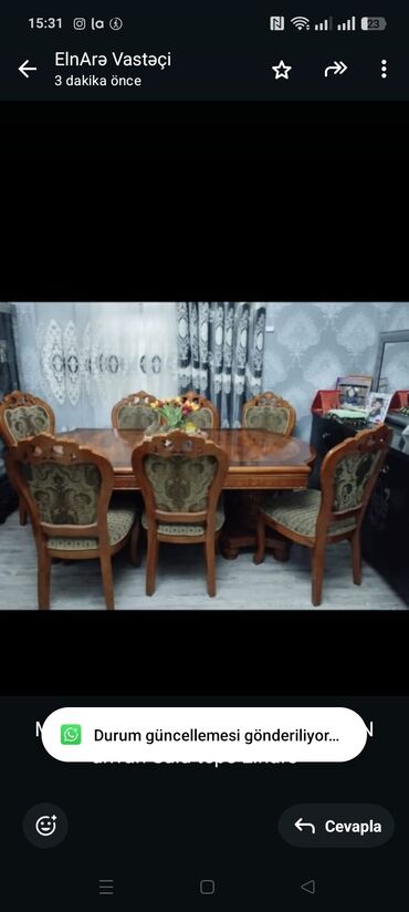 Mətbəx mebeli: Masa desti 8 stullu acilandı 370 AZN ünvan Sulu tepe Elnare ²⁵