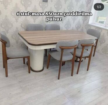Sifarişlə masa və oturacaq dəstləri: Dördbucaq masa, Qonaq otağı üçün, Digər adam sayı, Zəmanətsiz — 19