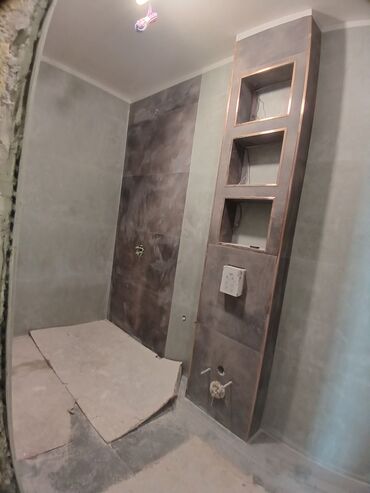 Plitə işləri: Xidmət: Hamam/Tualet kafel-metlax və niş qurulması Təsvir: - — 5