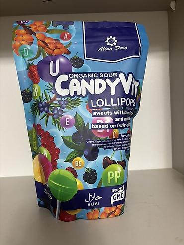 облепих: ORGANIC SOUR CANDYVIT LOLLIPOPS — витаминные леденцы Altun Deva — 3