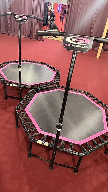 Фитнес-батуты с поручнем LeapFitness Pro Trampoline. -