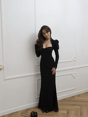 Айымдардын кийими: Кече көйнөгү, Суу периси, Узун модель, Жеңдери менен, Корсет, M — 2