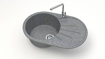 Кухонные мойки: Кухонная мойка Glanz Касандра J110 Каменная мойка из литого мрамора — 10