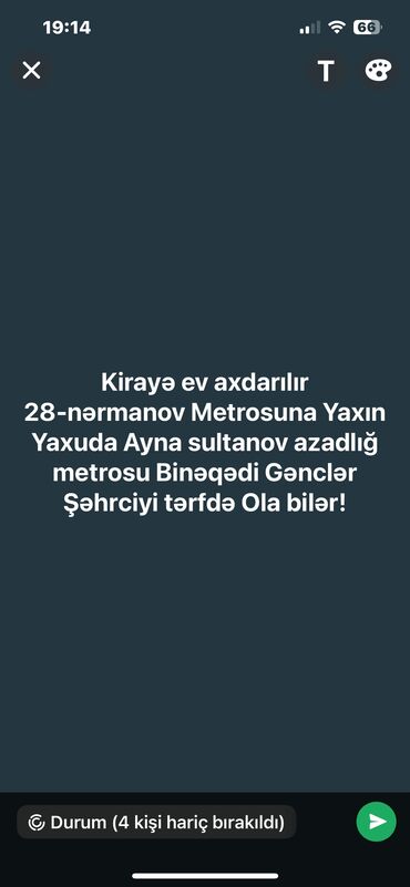 Uzunmüddətli kirayə mənzillər: Otaq Yoldaşıda İsdiyən Olsa Əlaqə Saxlasın !