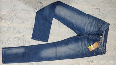мужские джинсы на манжетах: Джинсы цвет - Синий