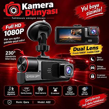 sur mikrafon: Vidio registatır FOXGOD C309 ikikanallı avto‑videoqeydiyyatçı — 1