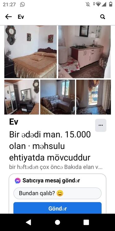 sumqayit kiraye evler 9 mkr: Salam kirayə ev verilir əşyalı internet var 150m kurdexani il marketin